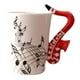 thumbnail image 2 of Taza, Instrumento de Música de Arte Clásico con Estampado de Orquesta de , Taza de Café de Cerámica para Agua, Té, Café Saxofón rojo Soledad Taza de cerámica, 2 of 8
