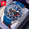 thumbnail image 3 of OLEVS Men Watches Waterproof Luminous Multi-function Sport Blue Quartz Wristwatch Silicone Strap Gift Box, 3 of 10