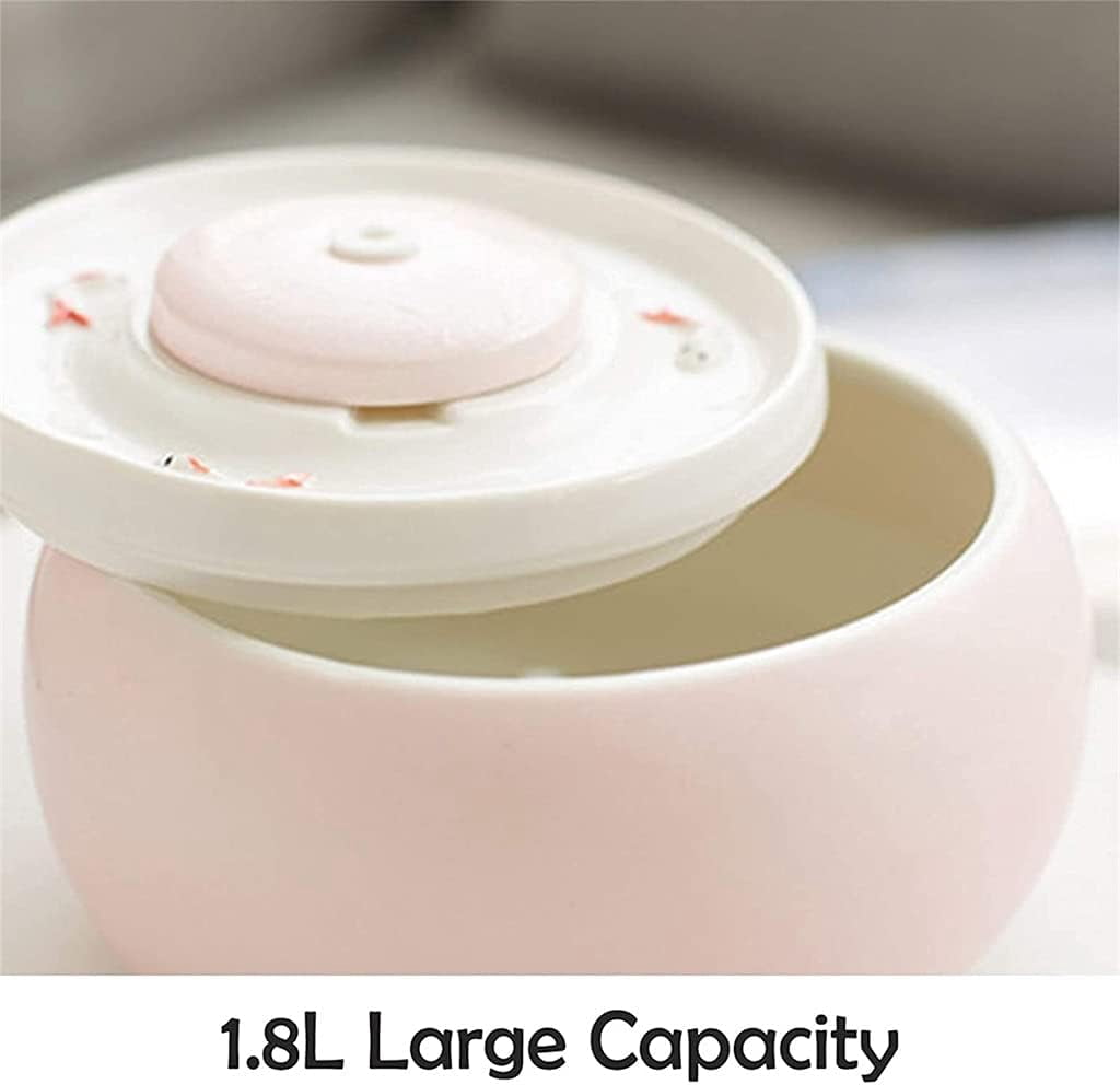 RKXQT Ceramic Cats Drinking Water Fountain 1.8L Cats Dogs Drinker Bowl Electric Automatic Water Feeder Dispenser Pet Bowls Keep Warm