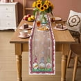 thumbnail image 2 of Gnomes Easter Table Runner - 70 Inch Long Eggs Tulips Spring Floral Retro Art Wooden Cotton and Linen Blended Dress Scarves Farmhouse Table Runner for Kitchen Dining, Coffee Table, 13" x 70", 2 of 8