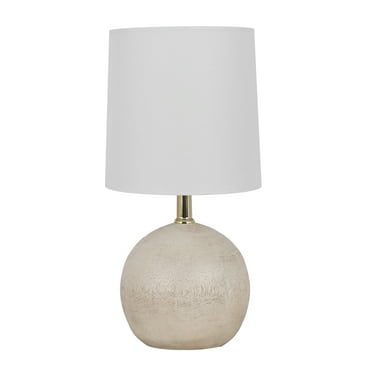 Mainstays 12.75 Inch White Ball Table Lamp with White Linen Shade