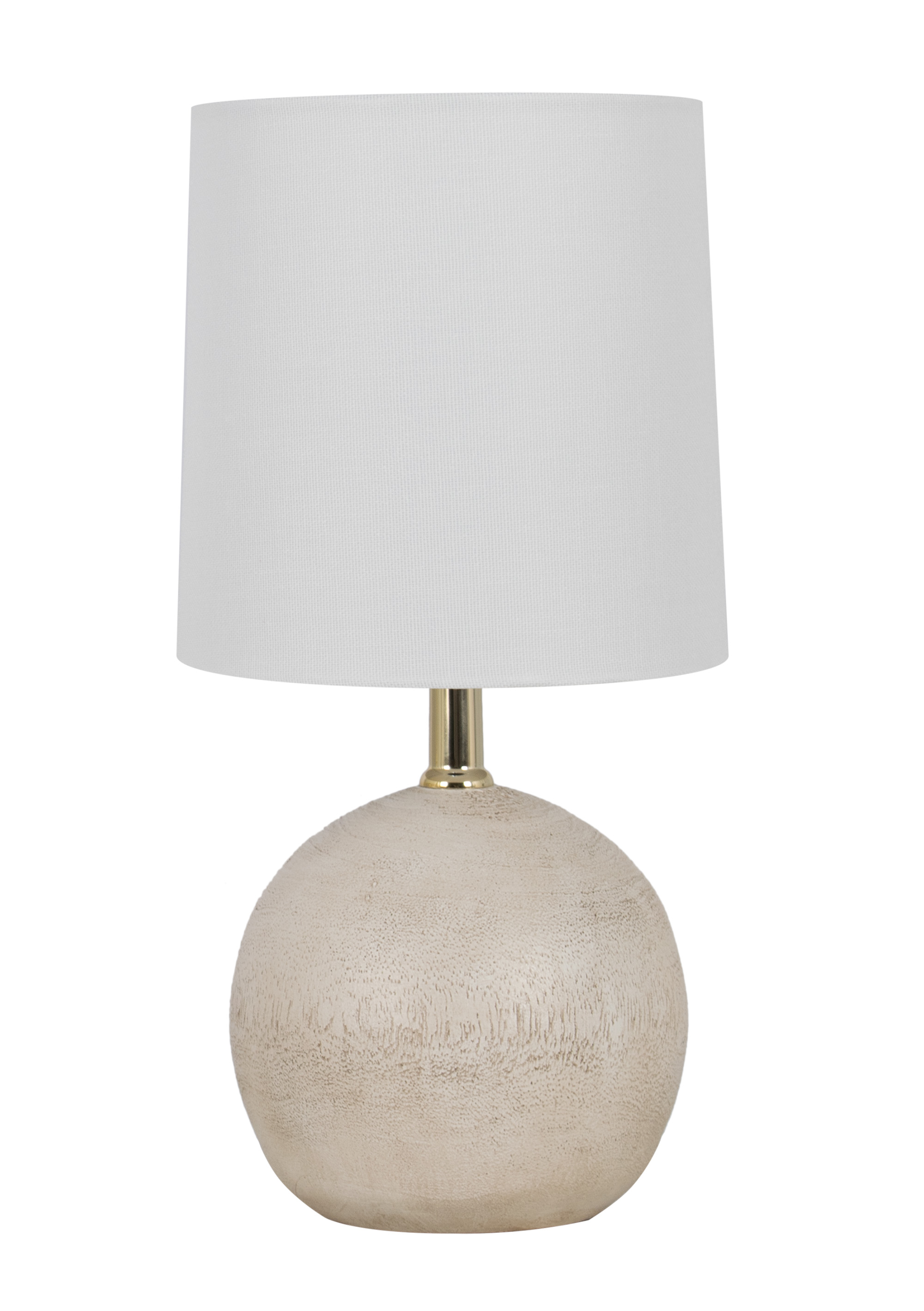 Mainstays 12.75 Inch White Ball Table Lamp with White Linen Shade