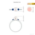 thumbnail image 5 of ANGARA Japanese Akoya Cultured Pearl & Blue Sapphire Engagement Ring in 14K White Gold for Women | June Birthstone, Birthday, Anniversary, Jewelry Gift for Women | Pearl Ring, 5 of 9