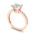 thumbnail image 2 of Solitaire with Accents Engagement Ring for Women - 1.71ct Moissanite in 18K Rose Gold Promise Ring, 2 of 6
