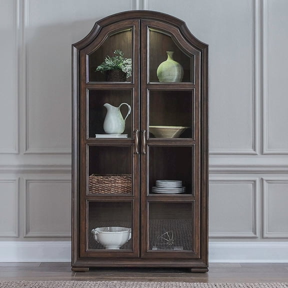 Liberty Furniture Providence Park Dining Room Bunching Display Cabinet Brown Wood