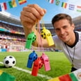 thumbnail image 6 of Uutvery 10 Pcs Soccer Shaped Whistles, 2.17 Inch Plastic Football Whistles, Party Favors for Sports Birthday, Game Day Cheering Props with Lanyard, 6 of 6