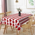 thumbnail image 2 of Nappe Rectangulaire de la Saint-Valentin 60x84 Pouces Cœur Rouge Polyester Imperméable Nappe Extérieure pour Table à Manger Buffet Fêtes et Camping, Rouge, 2 of 5
