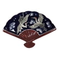 thumbnail image 3 of Ebros Set Of 4 White Storks Night Sky Oriental Fan Shaped Appetizer Sushi Plates, 3 of 6