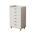 thumbnail image 6 of Modern Simple Style White Six-Drawer Chest, Freestanding 6-Drawer Cabinet for Bedroom, Kid's Room, Living Room, Nursery Room, 6 of 8