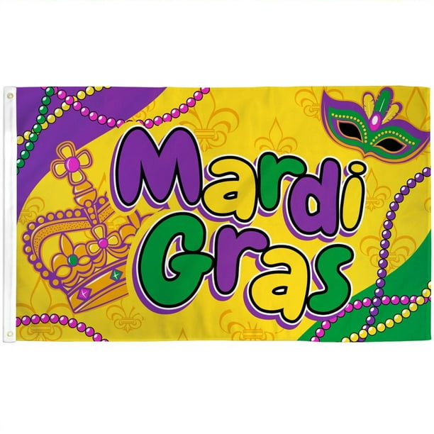 mardi gras outdoor flag