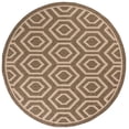thumbnail image 2 of Safavieh Courtyard Amelia Geometric Indoor/Outdoor Area Rug, Brown/Bone, 7'10" x 7'10" Round, 2 of 9