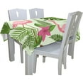 thumbnail image 4 of Coolnut Flamingo Tropical Flowers Tablecloth Modern Table Cover for Home Decoration, Spill Proof Cloth Washable for Dinner Picnic, 60"x90", 4 of 6