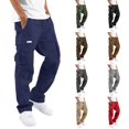 thumbnail image 1 of Pantalon Cargo pour Homme en Coton Coupe Décontractée Pantalon de Randonnée Tactique pour Hommes avec Multiples Poches Décontracté Extérieur Travail Jogger Pantalon Cargo, 1 of 6
