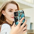 thumbnail image 4 of Allytech Floral Series Soft TPU Back Cover Ring Holder Kickstand Bumper Translucent Shockproof Slim Shell Cell Phone Case Cover for Apple iPhone 11, Green Flower, 4 of 4