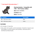 thumbnail image 2 of Steering Gearbox - Compatible with 1980 - 1981 Pontiac LeMans, 2 of 2
