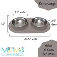 thumbnail image 6 of Messy Mutts Double Silicone Feeder with Stainless Bowls | Non-Skid Food Dishes for Dogs | Sizes Available for All Pets | Dog Food Bowls | Extra-Large, 6 Cups Per Bowl | Grey, 6 of 7