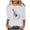 White 2, variant on Charella 3/4 Length Sleeve Shirts for Women Cute Note Graphic Tee Casual Loose Fit Crew Neck Ptinted Tops (XL, White 3)