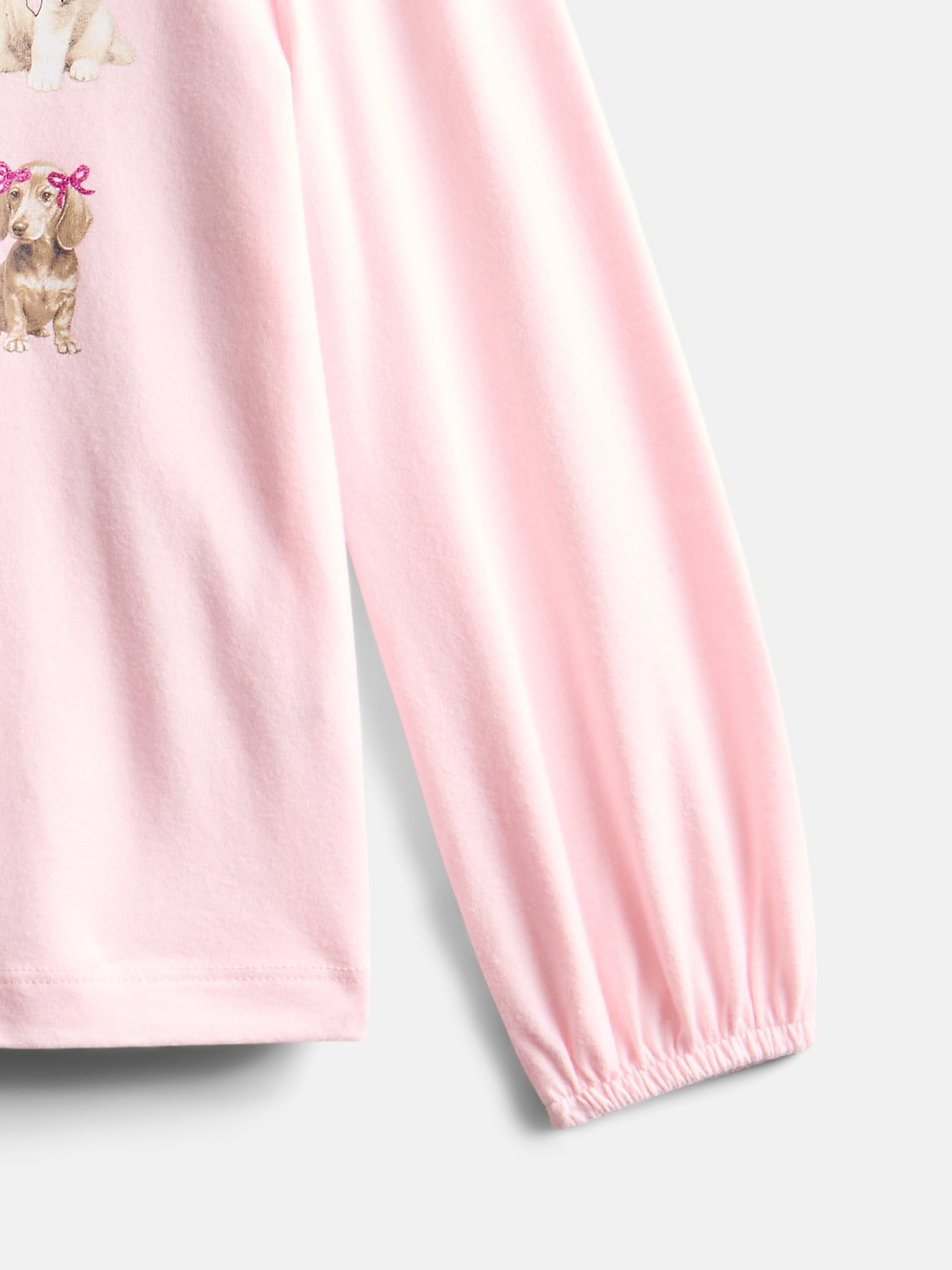 Wonder Nation Girls Graphic Tee with Long Puff Sleeves, Sizes 4-10