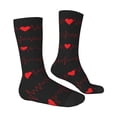 thumbnail image 2 of Goofa Cardiogram and Heart Printed Men's Crew Socks, Soft Durable Breathable Moisture-Wicking with Odor Control Cotton socks, 2 of 9