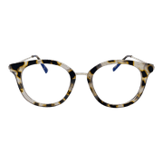 TWELVE - Shiloh - Blue Light Blocking Glasses - UV & Bluelight Filtering - Anti-Glare - For Computer and Gaming - Reduce Digital Eye Strain - Non-Prescription - Trendy Round Frame - Grey Tortoise Gold