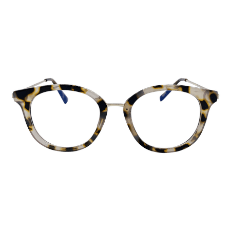 TWELVE - Shiloh - Blue Light Blocking Glasses - UV & Bluelight Filtering - Anti-Glare - For Computer and Gaming - Reduce Digital Eye Strain - Non-Prescription - Trendy Round Frame - Grey Tortoise Gold