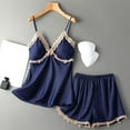 thumbnail image 2 of Eashery Pajamas for Women Sleeveless Womens Silk Pajamas Pink Pajamas Navy M, 2 of 3