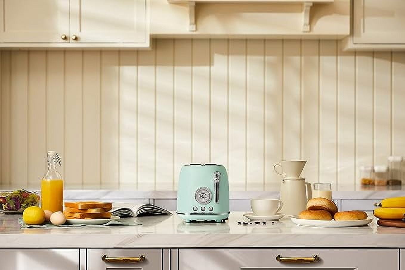 Bear 2-Slice Toaster, Stainless Steel with Variable Heat Setting