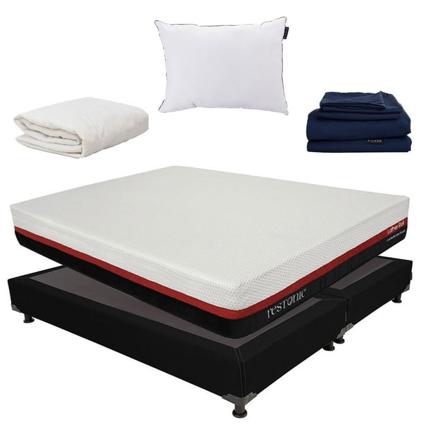 Colchón en caja Lather King Size + Box + Almohada One + Protector Ultra + Sábanas Softy
