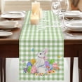 thumbnail image 3 of Table Runners 90 Inches Long Dress Scarves, Easter Farmhouse Coffee/Dining/Kitchen Table Runner for Living Room, Spring Watercolor Bunny Eggs Butterflies Green Plaid 13x90 Inch, 3 of 9