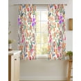 thumbnail image 4 of Watercolor Floral Sheer Curtains 54 Inch Length 2 Panels Set for Living Room/Bedroom, Retro Botanical Flowers Leaves Spring Beige Kitchen Curtains Grommet Curtains Window Treatments 42"x54"x2, 4 of 7