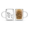 thumbnail image 2 of Disney Mickey Mouse & Pluto Aroma Glass Coffee Mugs - 13.5 oz - (Set of 2) Double Wall Insulated Large Glass Tea Cup with Handle, 2 of 7