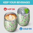 thumbnail image 4 of 12oz Stemless Wine Tumblers Green Cow Dot Pattern Vacuum Insulated Stainless Steel Travel Tumbler Cups Mug with Lid and Straw for Champaign,Cocktail,Beer with Cleaning Brush, 4 of 5