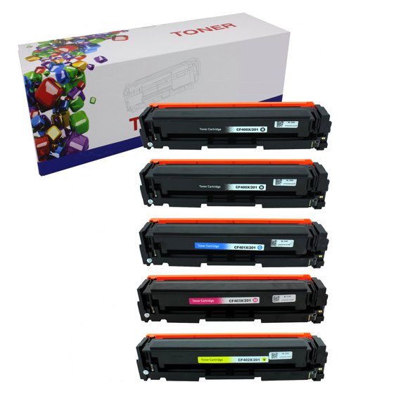 HIINK Cartouche de Toner de Remplacement pour HP 201x CF400x CF401x CF402x CF403x Toner à Utiliser avec Imprimantes Laser pro M277dw MFP M277 M252 M252n M277c6 (Noir, Cyan, Magenta, Jaune, Lot de 5)