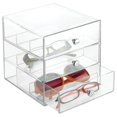 thumbnail image 1 of InterDesign Clarity – Organizador apilable de 2 cajones para anteojos, 3 gavetas, Transparente, 7" x 6.5" x 6.5", 1, 1 of 11