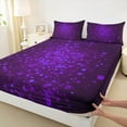 thumbnail image 3 of Feelyou Pixelated Blocks Miners Queen Sheet Sets, Purple Square Honeycomb Flat Sheet, Teens Kids Boys Girls Queen Fitted Sheet, Breathable Home Decor, 4pcs, 3 of 7