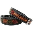 thumbnail image 3 of Large 21''- 25''  Padded Leather Hand Crafted Tooled Dog Collar 60FK48, 3 of 4