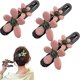 thumbnail image 1 of Pinzas para el pelo estilo retro xinyu pico de pato con flores 3 unidades antideslizantes, 1 of 7