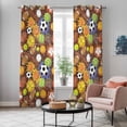thumbnail image 6 of Kitchen Curtains 84 Inch Length 2 Panels, Ball Games Grommets Window Treatment Curtain, Colored Football Baseball Basketball Rugby Thermal Curtains Drapes for Living Room/Bathroom, 6 of 9