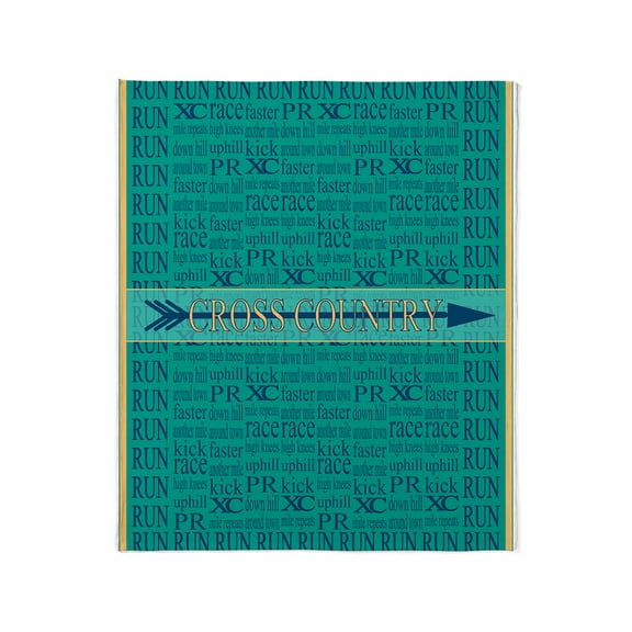 CafePress - Cross Country Running Collage Blue Throw Blanket - Soft Fleece Throw Blanket, 50"x60" for All Ages