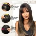 thumbnail image 4 of SPOKKI Pack of 4 Clip-In Bangs, Fake Bangs, Fringe Hair Clip in Fringe for Women (Light Brown, Dark Brown, Brown-Black, Black), 4 of 7
