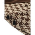 thumbnail image 5 of DARING DIVA Houndstooth Round Neck A-Line Elegant Plaid Dress M Khaki Brown, 5 of 6