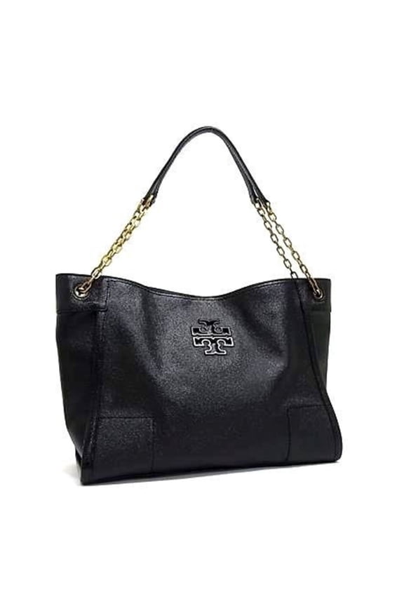 Pre-Owned TORY BURCH Tory Burch Britain Collection Tote Bag, Black, Women's, Chain