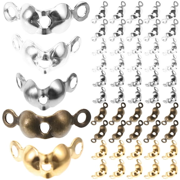 MANLINGDA 1000pcs Calotte Ends Clamshell Knot Covers for Jewelry Making