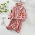 thumbnail image 2 of UFOUND Children Long Sleeved Plush Cartoon Hooded With Pockets Warm Robe Pajamas Homewear Bathrobe Cozy Toddler Nightwear, 2 of 3