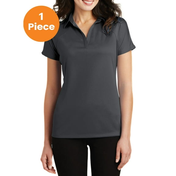 Port Authority L575 Ladies Crossover Raglan Polo , Battleship Grey, 4XL, Womens Polo Shirts