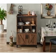 thumbnail image 5 of Furniture of America Tusca Rustic Wood Multi-Storage Sideboard Buffet, Distressed Walnut, 5 of 7