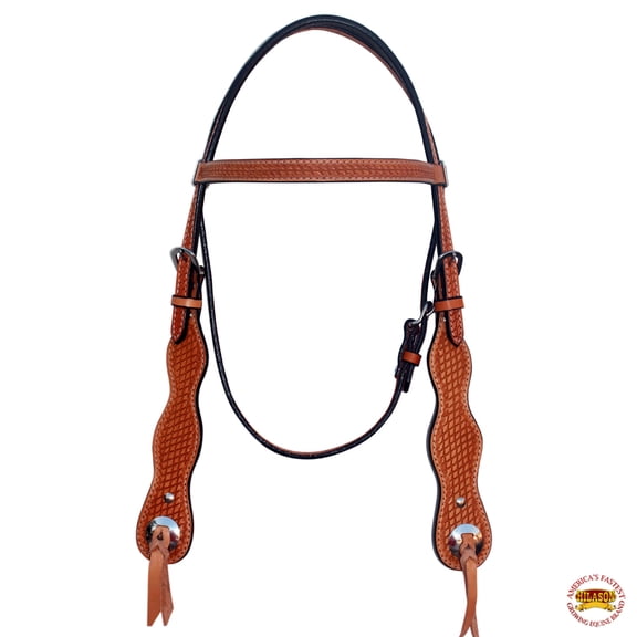 30BH Western Horse Headstall Tack American Leather Tan Hilason