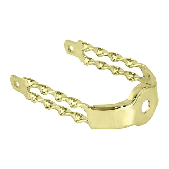 Alta Bicycle Spring Fork Double Flat Twisted Extended Crown Gold.