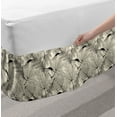 thumbnail image 2 of Botany Bed Skirt, Detailed Skeleton of Leaves Autumnal Romantic Pattern, Elastic Bedskirt Dust Ruffle Wrap Around for Bedding Decor, 4 Sizes, Ivory Taupe Grey, by Ambesonne, 2 of 2