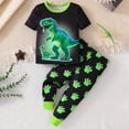 thumbnail image 5 of HAYIMI Toddler Boys Girls Short Sleeve Dinosaur Prints O-Neck Tops T Shirt Pants Casual Kids Outfit Sets Breathable Clothes Sets, 5 of 8